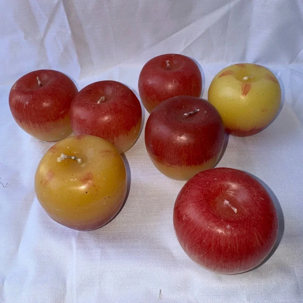 Vintage Apple Shaped Candles Realistic 3